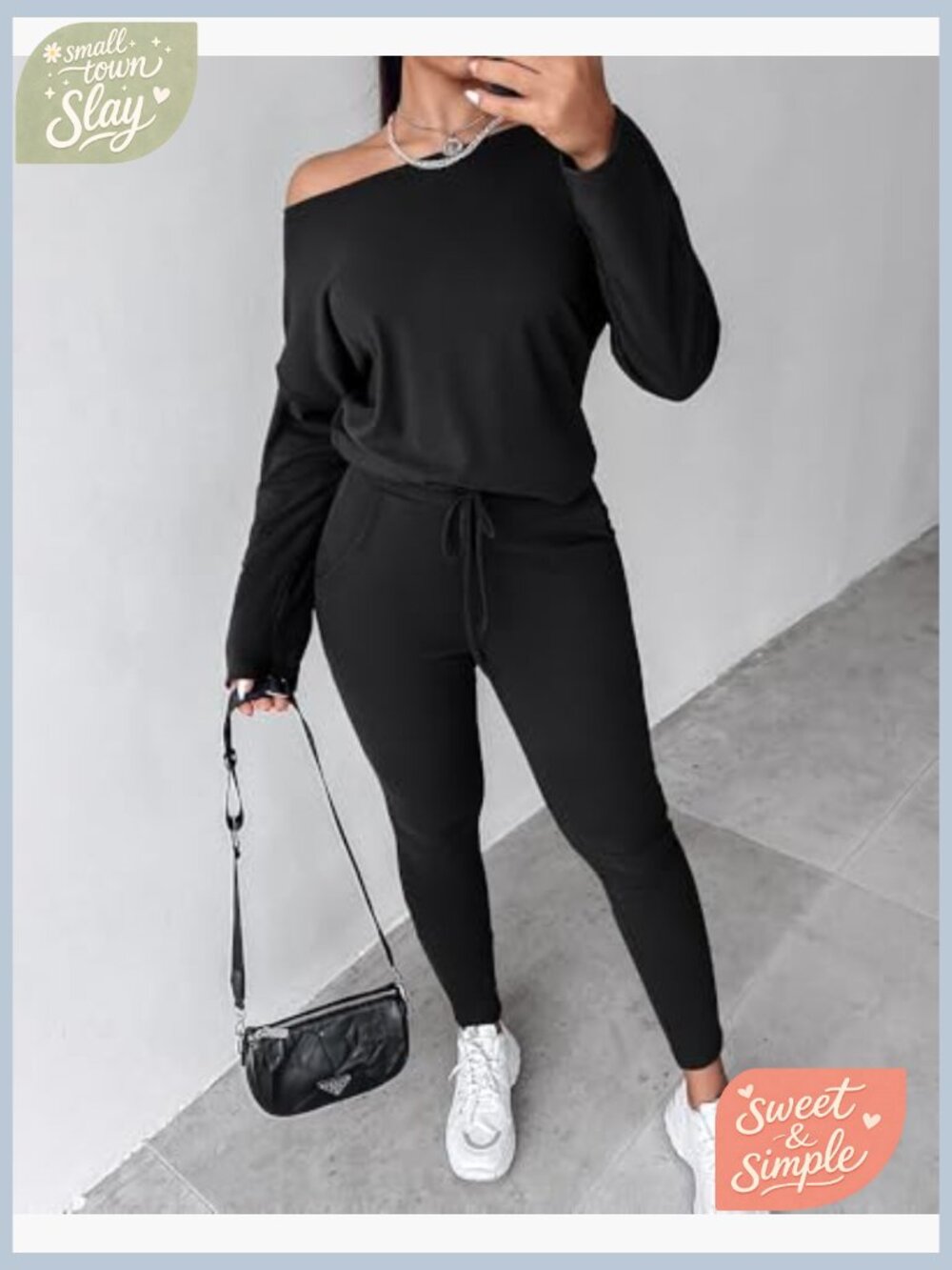 Women's 2-Piece Tracksuit Set Long Sleeve Top & Jogger Pants Loungewear - Picture 5 of 7